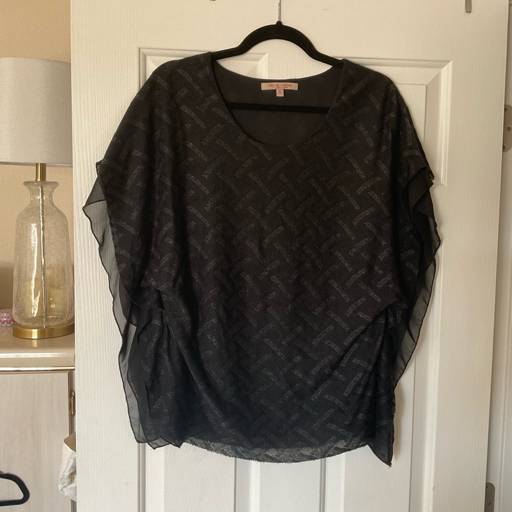 Black Metallic Top from Casual Couture by Green Envelope Size Medium